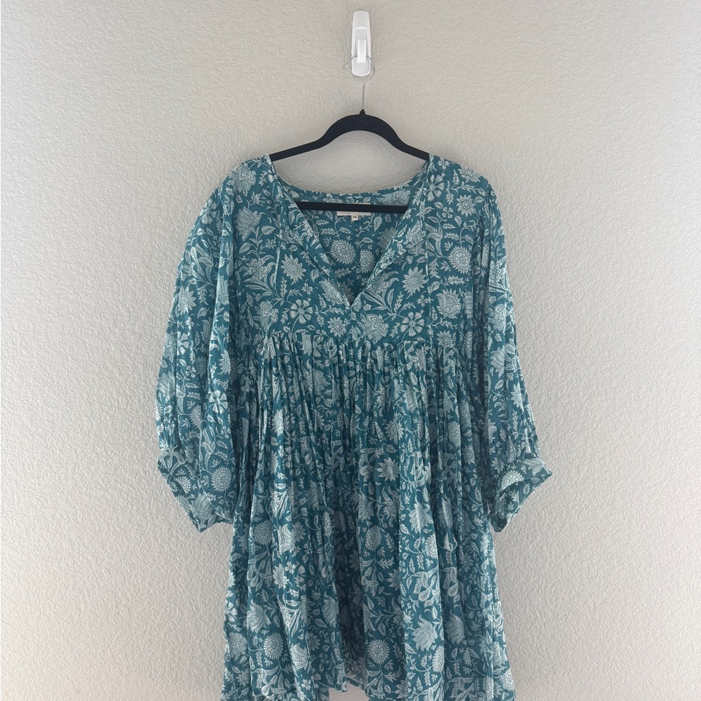 Daughters of India Kyra dress in Teal (Ocean Blue)